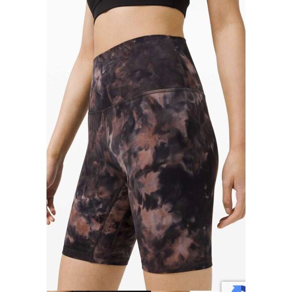 Lululemon Diamond Dye Graphit Gray Peach Pastel Align High-Rise Shorts 2 - Picture 10 of 11